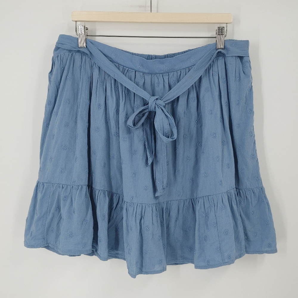 Old Navy Light Blue Mini Skirt with Tie Detail
